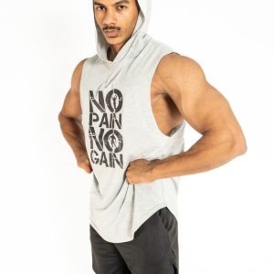 Cotton hoody gym tank top